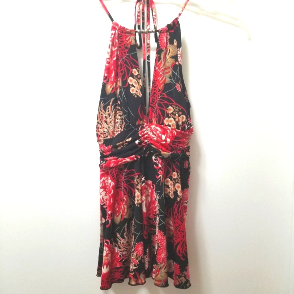 Speechless Floral Print Halter Top
